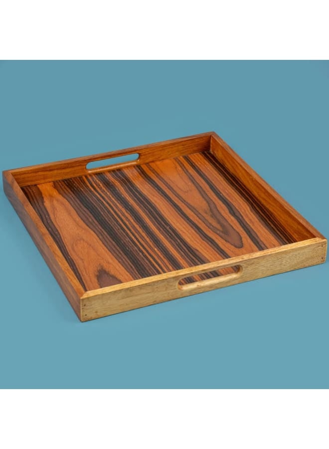 صينية تقديم خشبية مربعة